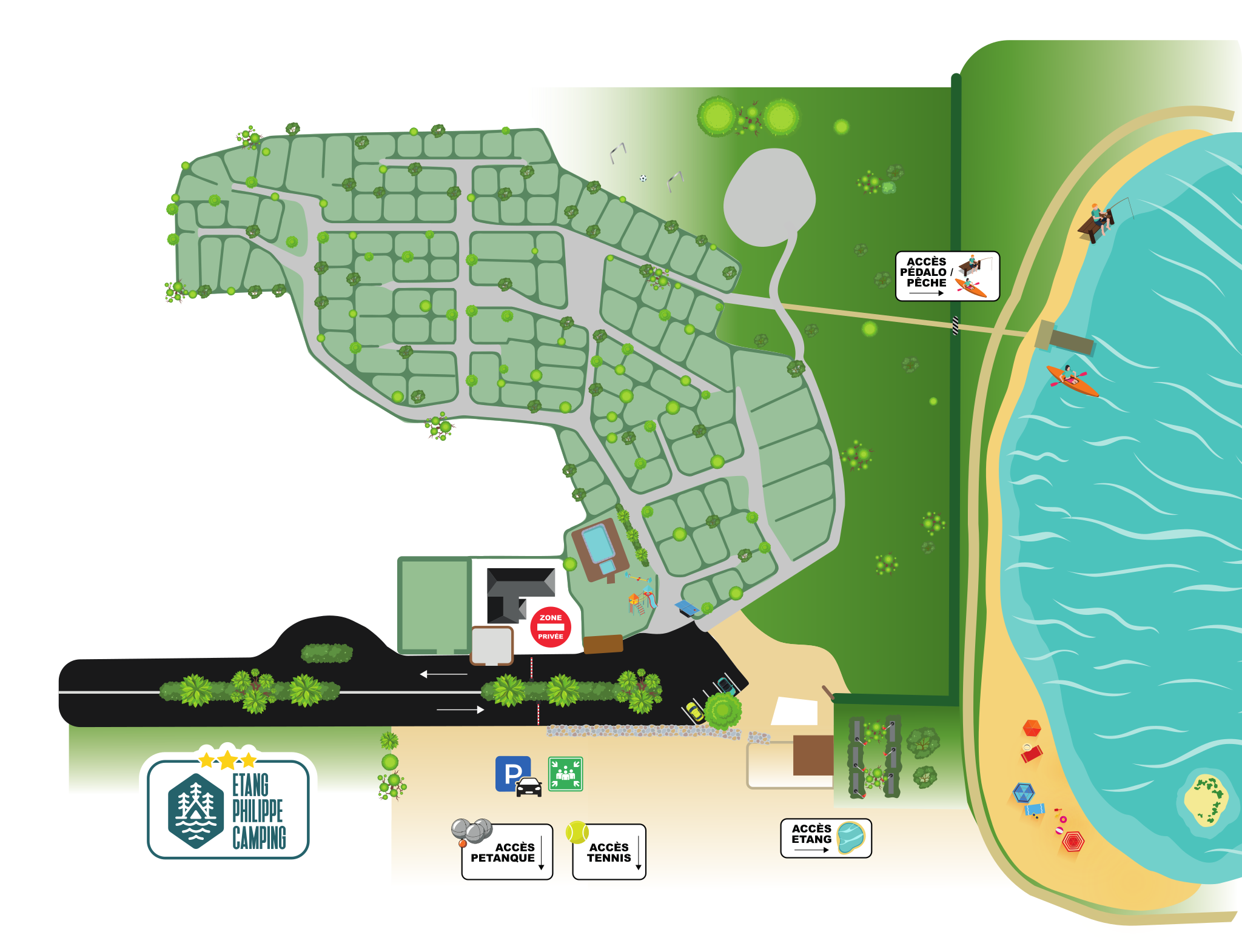 Plan du Camping de l'Étang Philippe
